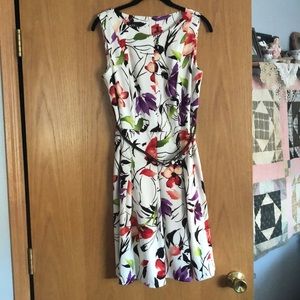 Fit and flair flowered dress